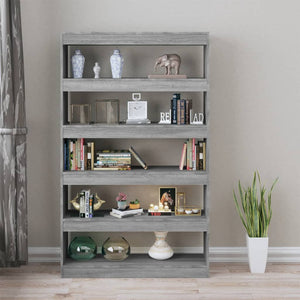 Bücherregal Raumteiler Grau Sonoma 100x30x166 cm