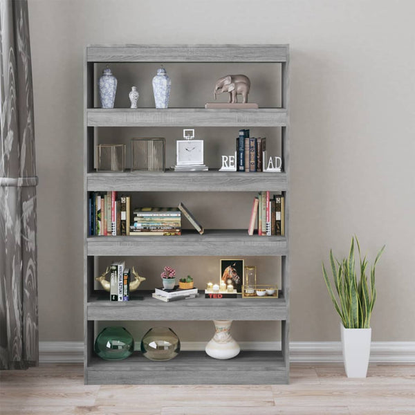 Bücherregal Raumteiler Grau Sonoma 100x30x166 cm