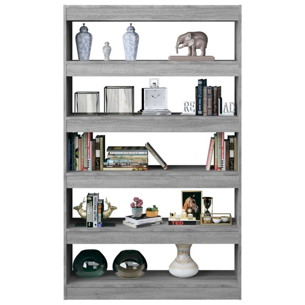 Bücherregal Raumteiler Grau Sonoma 100x30x166 cm