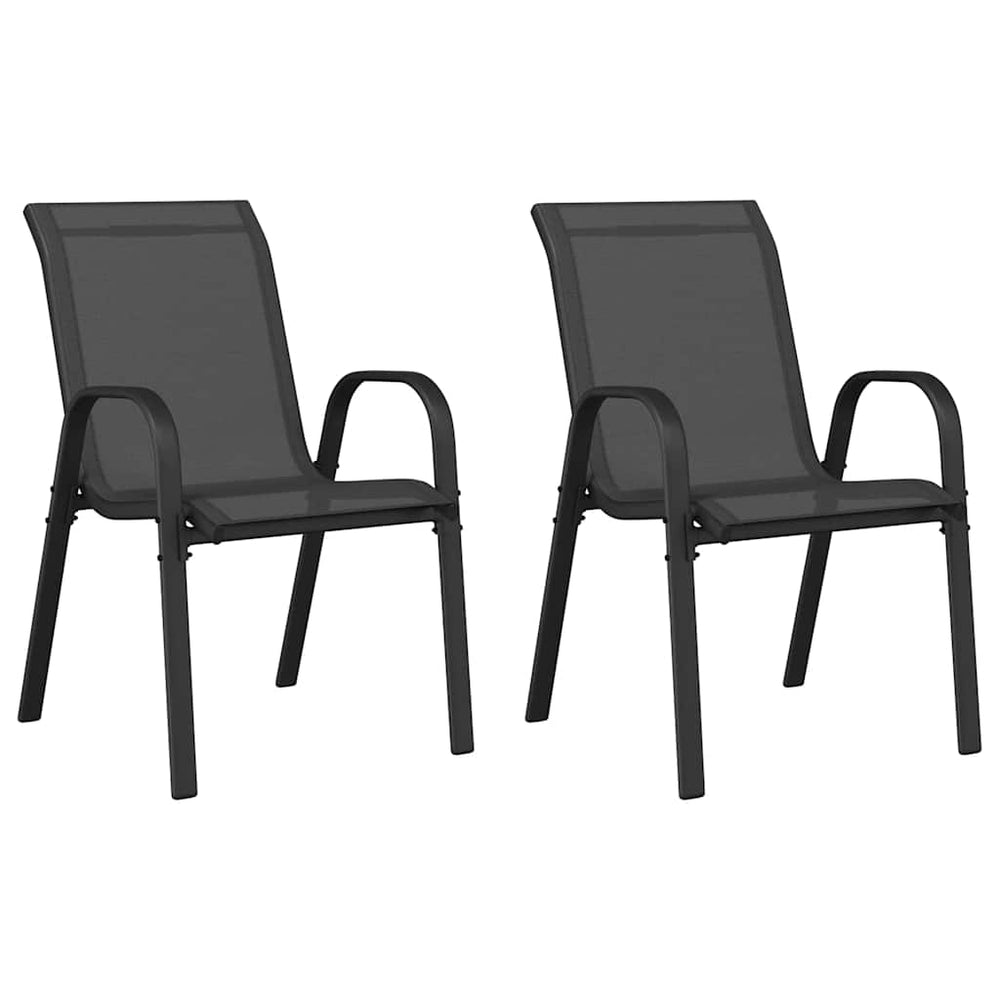 Stapelbare Gartenstühle 2er Set, Schwarz