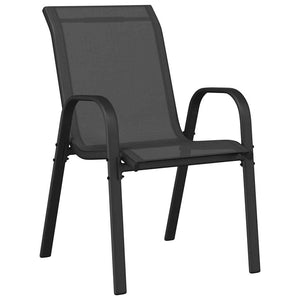 Stapelbare Gartenstühle 2er Set, Schwarz