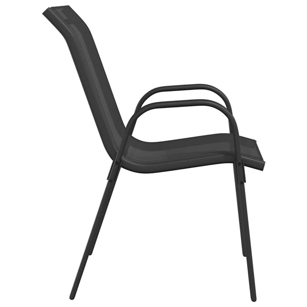 Stapelbare Gartenstühle 2er Set, Schwarz