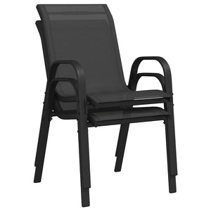 Stapelbare Gartenstühle 2er Set, Schwarz