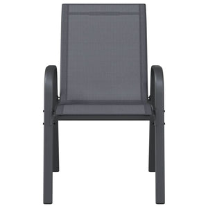 vidaXL Chaises de jardin empilables 2 pcs Gris textilène