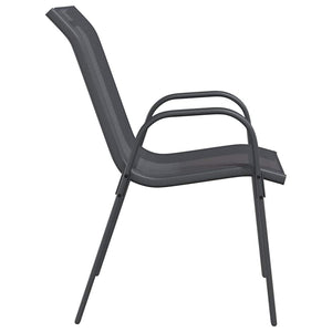 vidaXL Chaises de jardin empilables 2 pcs Gris textilène