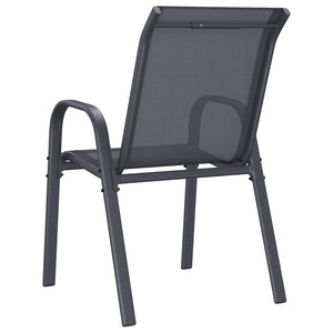 vidaXL Chaises de jardin empilables 2 pcs Gris textilène