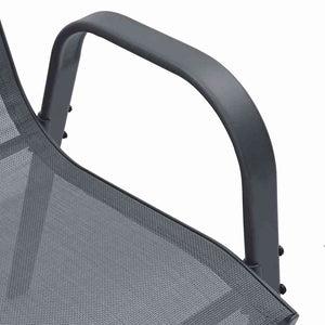 vidaXL Chaises de jardin empilables 2 pcs Gris textilène