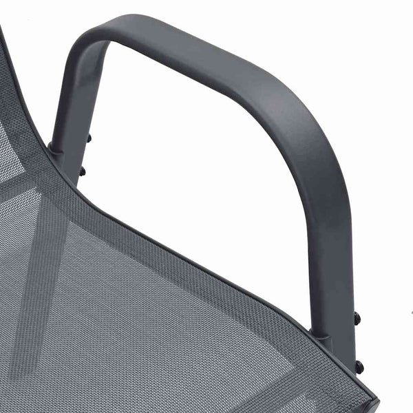 vidaXL Chaises de jardin empilables 2 pcs Gris textilène