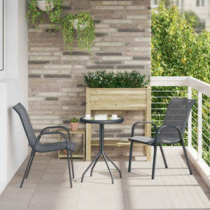 vidaXL Chaises de jardin empilables 2 pcs Gris textilène