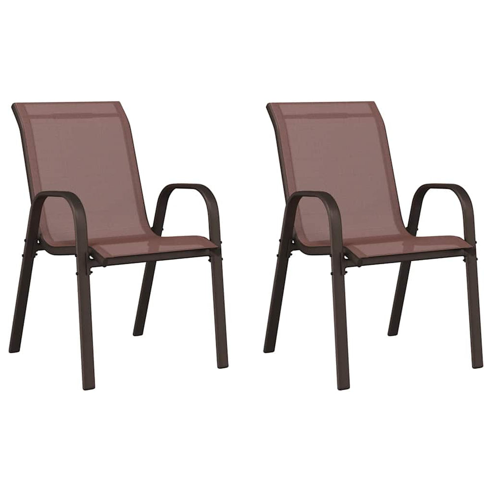 Stapelbare Gartenstühle 2er Set Braun