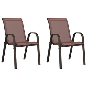 Stapelbare Gartenstühle 2er Set Braun