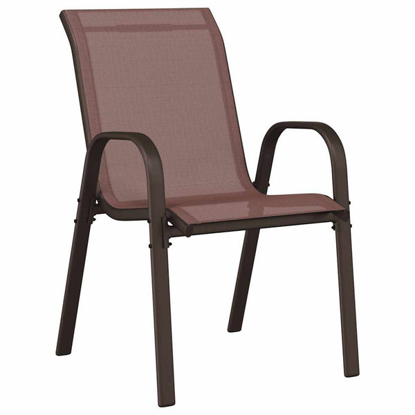 Stapelbare Gartenstühle 2er Set Braun