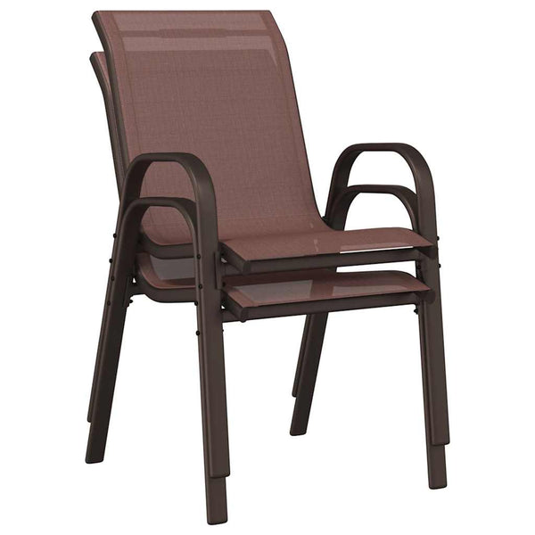 Stapelbare Gartenstühle 2er Set Braun