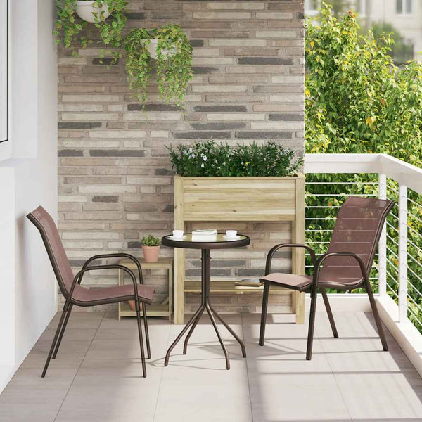 Stapelbare Gartenstühle 2er Set Braun