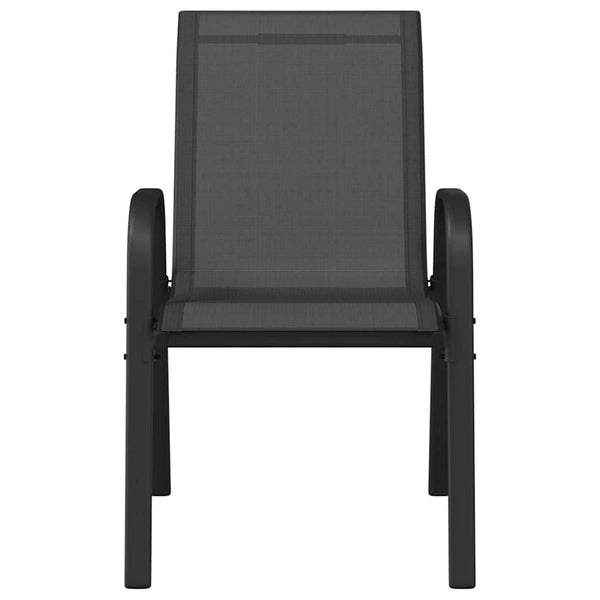 vidaXL Chaises de jardin empilables 4 pcs Noir Textilène