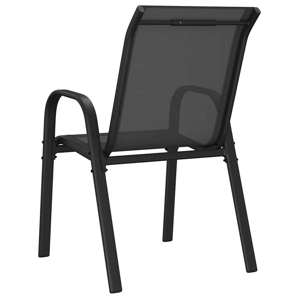 vidaXL Chaises de jardin empilables 4 pcs Noir Textilène