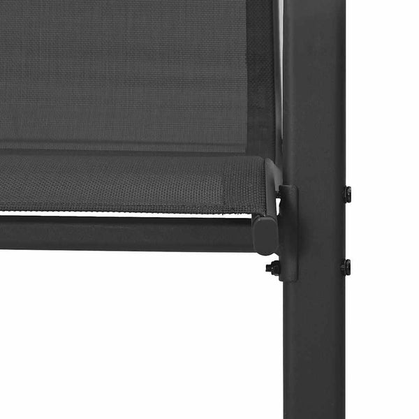 vidaXL Chaises de jardin empilables 4 pcs Noir Textilène
