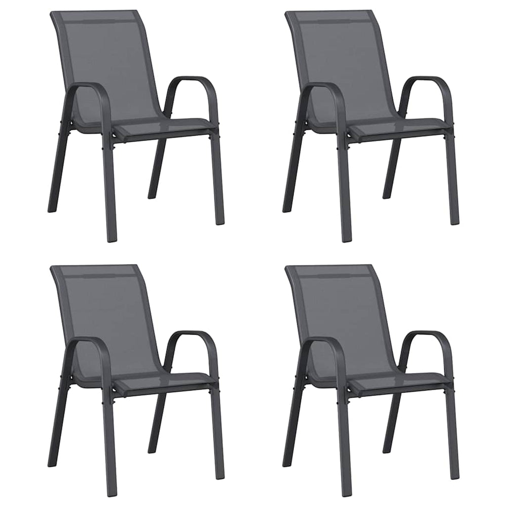 Stapelbare Gartenstühle 4er Set Grau