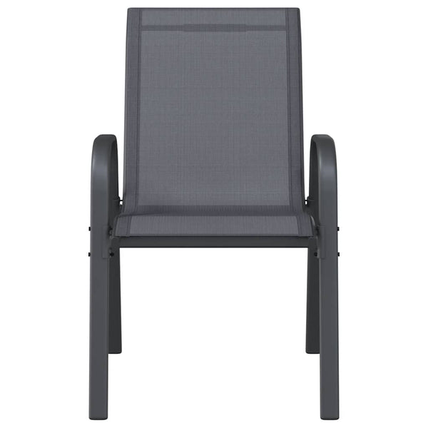 vidaXL Chaises de jardin empilables 4 pcs Gris textilène