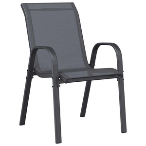 vidaXL Chaises de jardin empilables 4 pcs Gris textilène