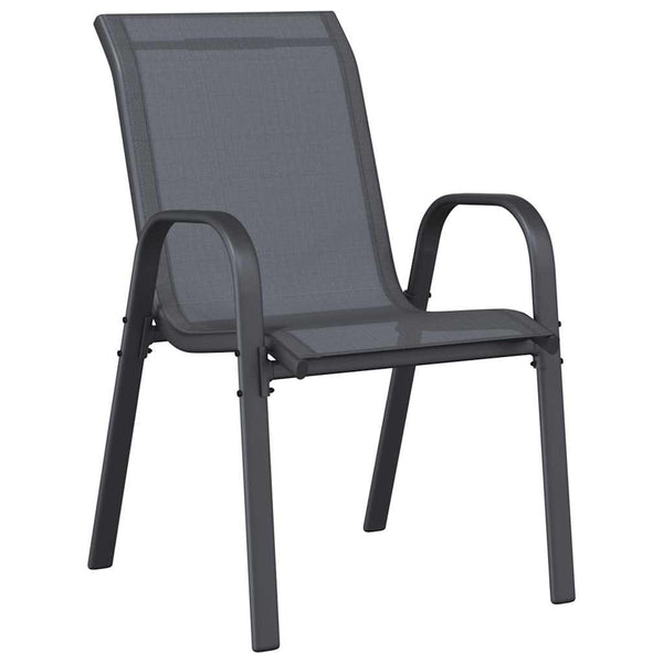 vidaXL Chaises de jardin empilables 4 pcs Gris textilène