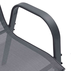 vidaXL Chaises de jardin empilables 4 pcs Gris textilène