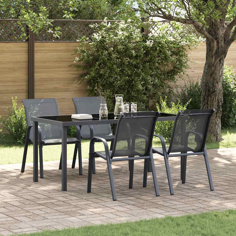 Stapelbare Gartenstühle 4er Set Grau