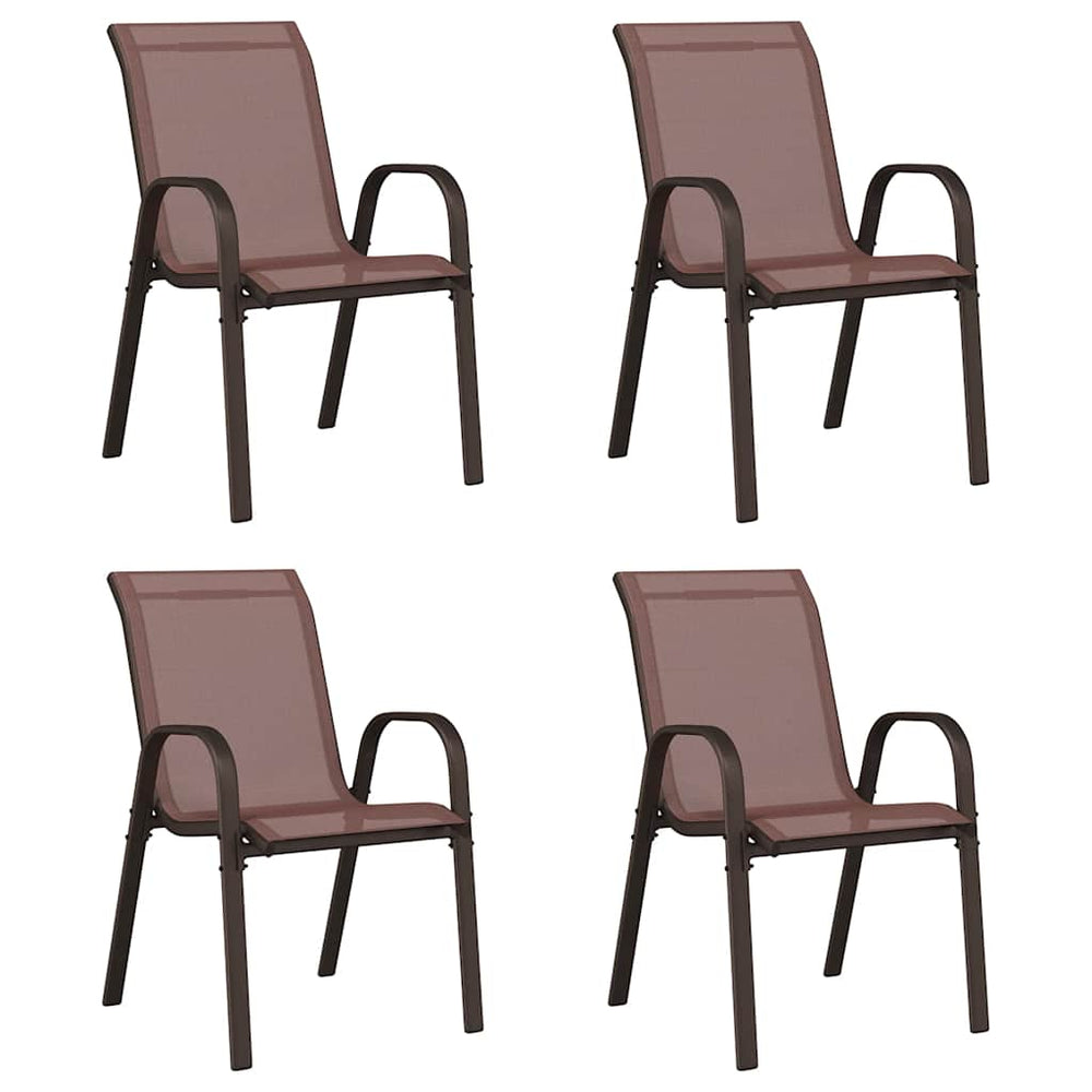 Stapelbare Gartenstühle 4er Set Braun