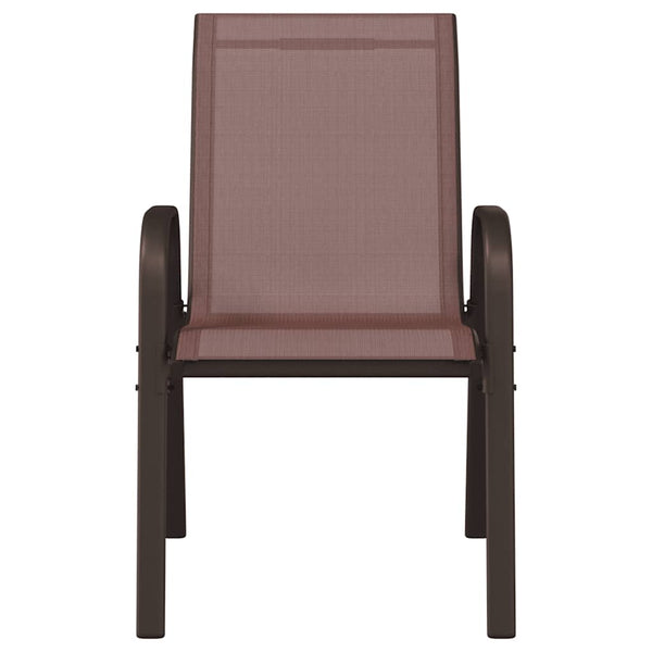 vidaXL Chaises de jardin empilables 4 pcs Marron Textilène
