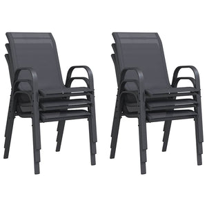 Stapelbare Gartenstühle, 6er-Set, Grau