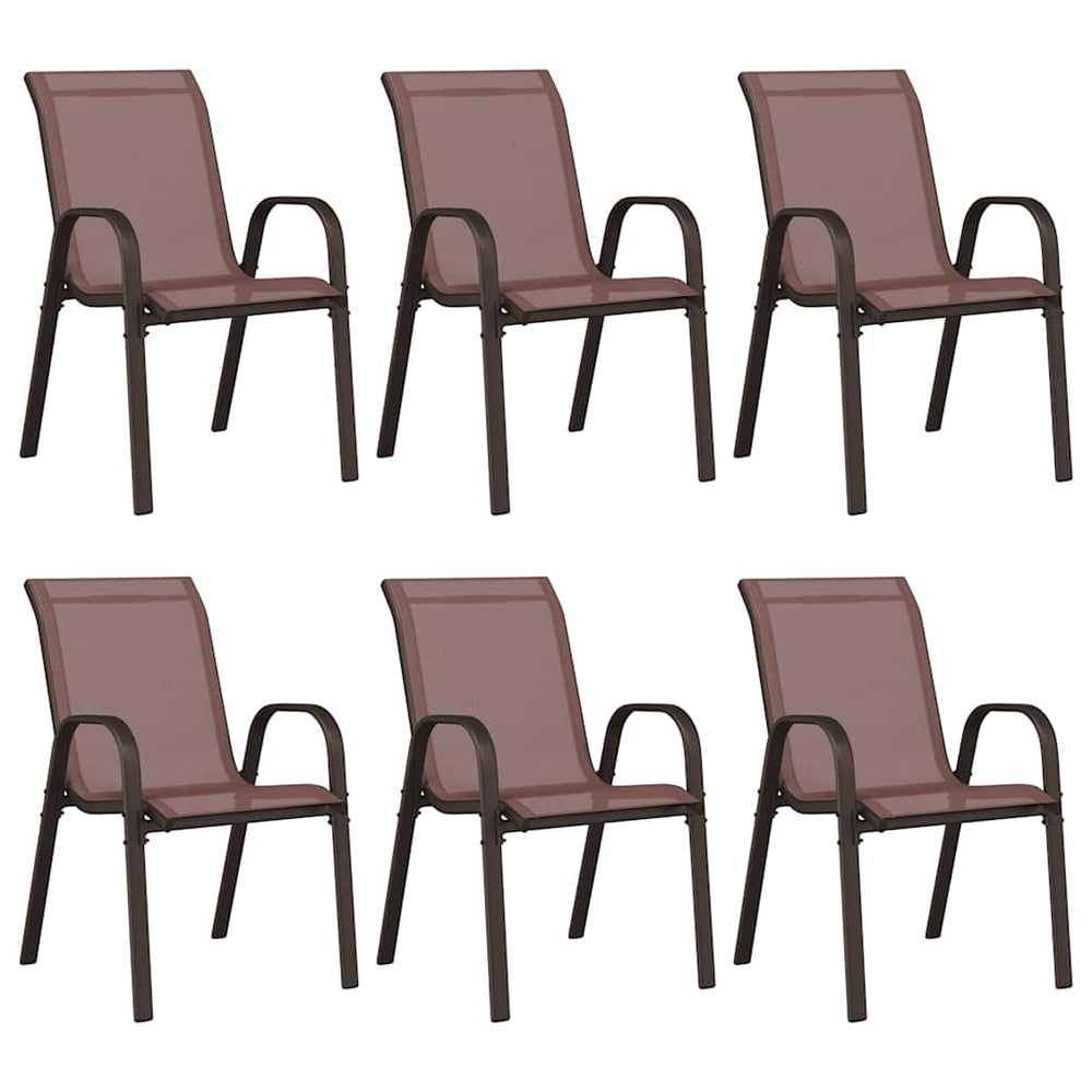 Stapelbare Gartenstühle 6er Set Braun