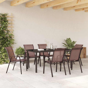 Stapelbare Gartenstühle 6er Set Braun
