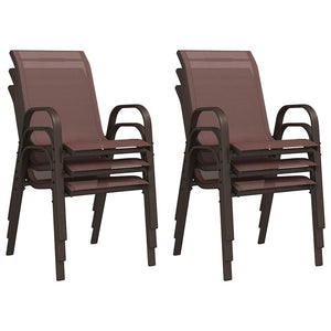 Stapelbare Gartenstühle 6er Set Braun