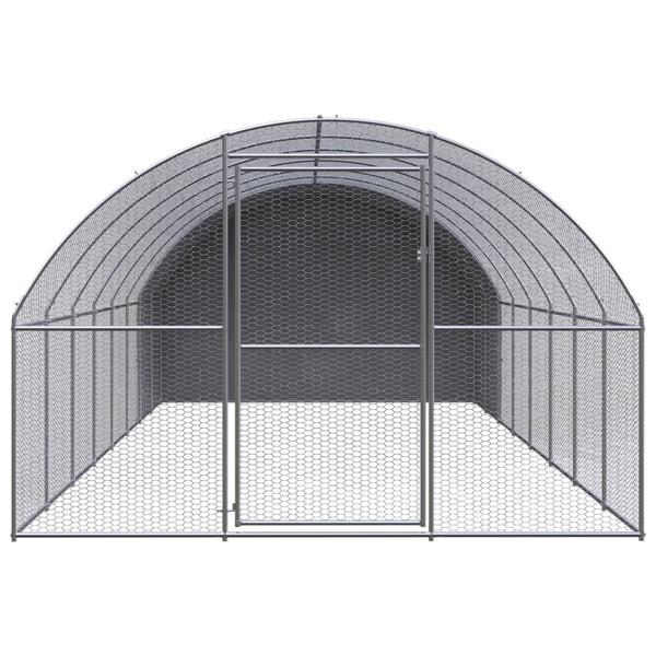 Outdoor-Hühnerstall 3x8x2 m Verzinkter Stahl