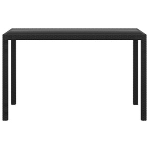 3-tlg. Garten-Essgruppe mit Kissen Poly Rattan Schwarz
