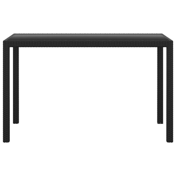 3-tlg. Garten-Essgruppe mit Kissen Poly Rattan Schwarz