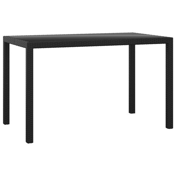 3-tlg. Garten-Essgruppe mit Kissen Poly Rattan Schwarz