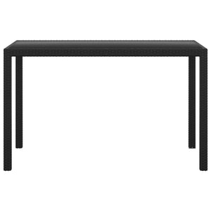 3-tlg. Garten-Essgruppe mit Kissen Poly Rattan Schwarz