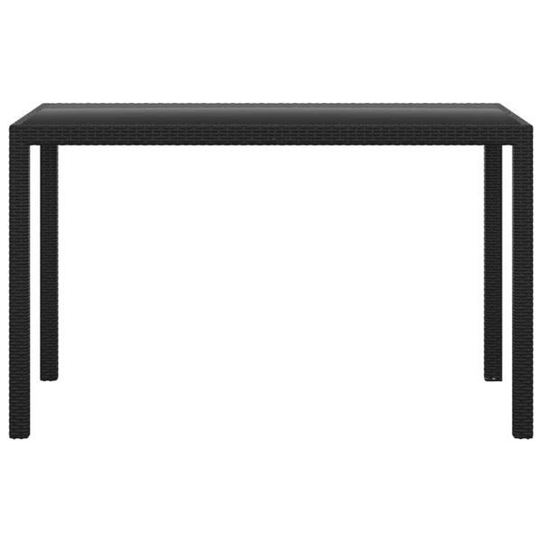 3-tlg. Garten-Essgruppe mit Kissen Poly Rattan Schwarz