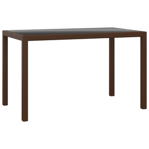 3-tlg. Garten-Essgruppe mit Kissen Poly Rattan Braun