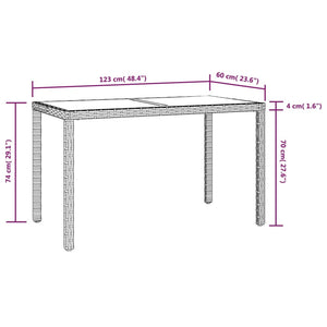 3-tlg. Garten-Essgruppe mit Kissen Poly Rattan Beige