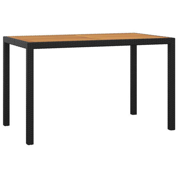 5-tlg. Garten-Essgruppe mit Kissen Poly Rattan Schwarz