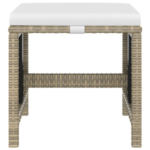 5-tlg. Garten-Essgruppe mit Kissen Poly Rattan Beige