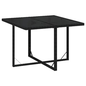 9-tlg. Garten-Essgruppe mit Kissen Poly Rattan Schwarz