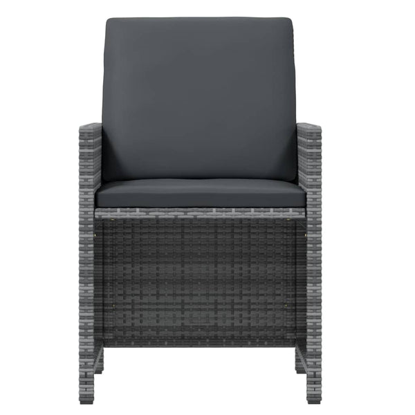 5-tlg. Garten-Essgruppe mit Kissen Poly Rattan Grau