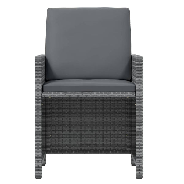 9-tlg. Garten-Essgruppe mit Kissen Poly Rattan Grau