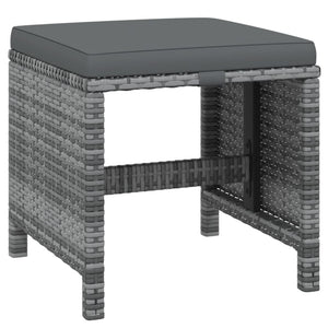 9-tlg. Garten-Essgruppe mit Kissen Poly Rattan Grau