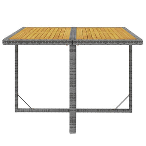 9-tlg. Garten-Essgruppe mit Kissen Poly Rattan Grau