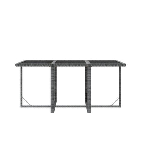 7-tlg. Garten-Essgruppe mit Kissen Poly Rattan Grau