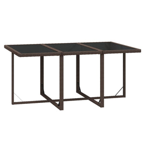 7-tlg. Garten-Essgruppe mit Kissen Poly Rattan Braun